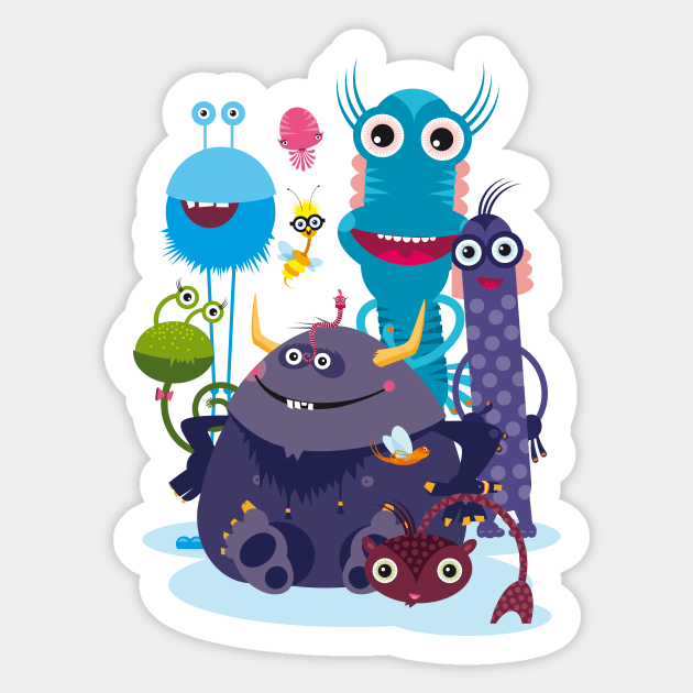 Illustration Nursery Little Monster - Monster Crew Sticker by Piakolle